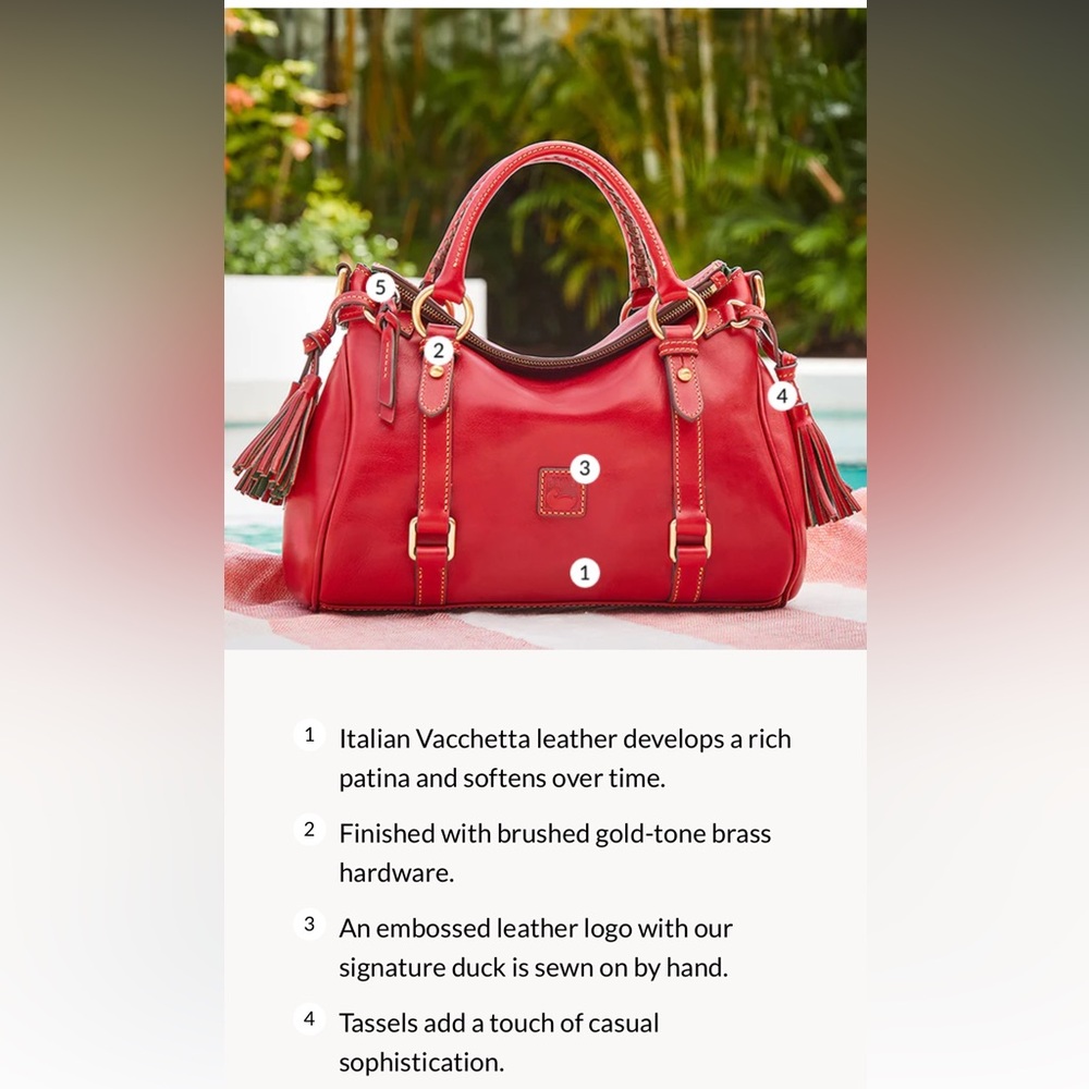 Dooney & Bourke red Leather Satchel - Picture 13 of 15